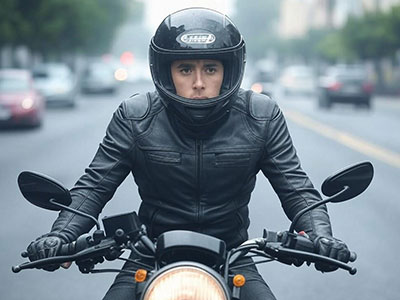 conducteur de moto qui fait de la prévention